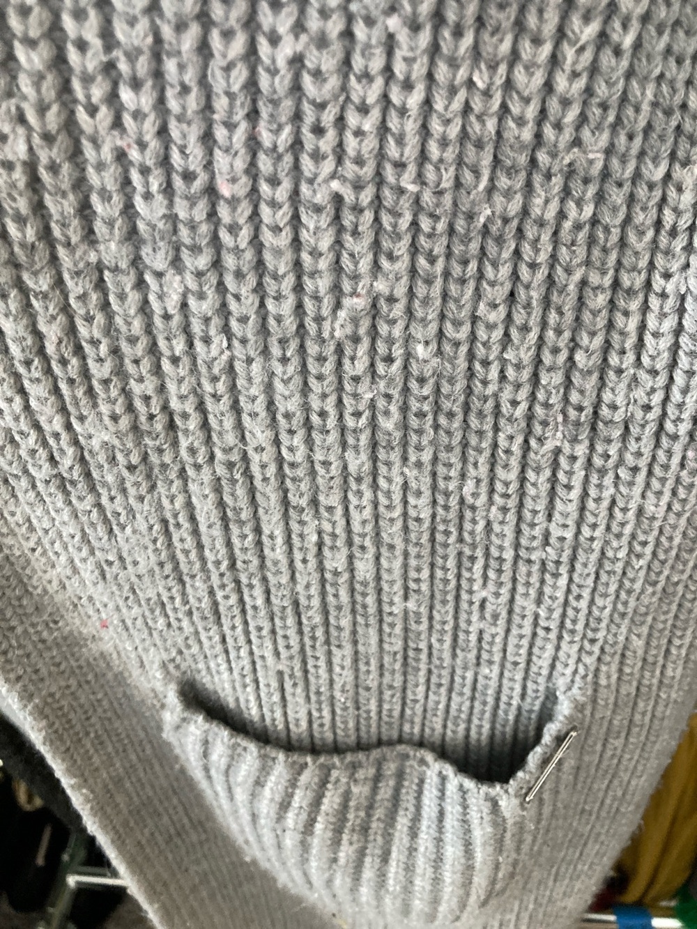 GUESS Heather Gray Open-Front Long Ribbed Cardigan - Picture 5 of 7